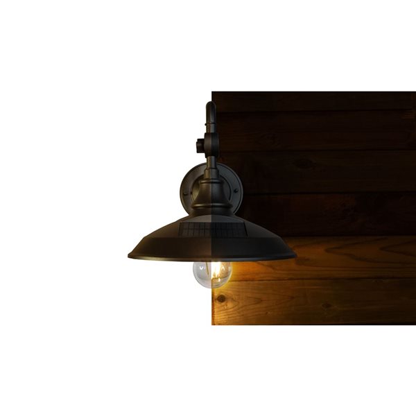 Classy Caps Solar 1-Light Dark Bronze Integrated LED Outdoor Barn Light  SBL738 RONA