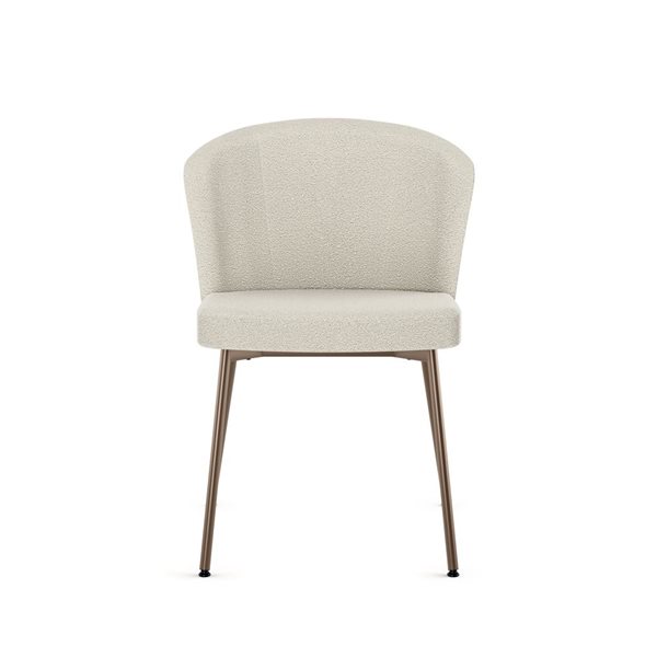 Amisco Industries Camilla Dining Chair Cream Bouclé Polyester / Bronze Metal