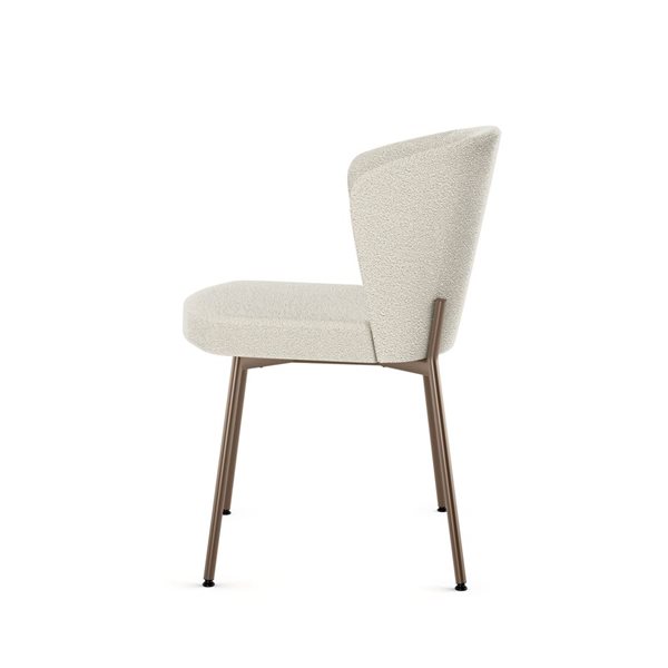 Amisco Industries Camilla Dining Chair Cream Bouclé Polyester / Bronze Metal