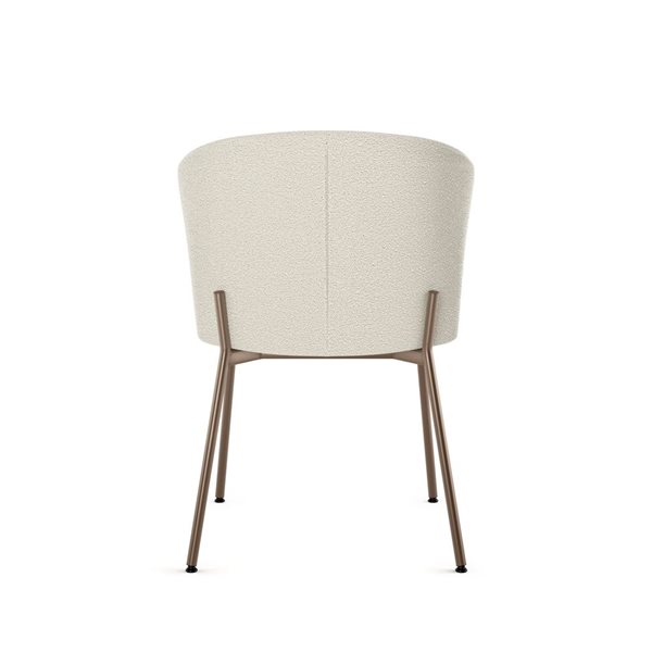 Amisco Industries Camilla Dining Chair Cream Bouclé Polyester / Bronze Metal