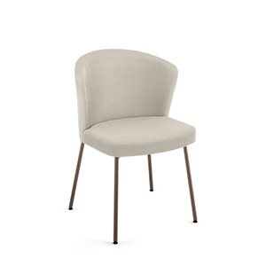 Amisco Industries Camilla Dining Chair Cream Bouclé Polyester / Bronze Metal