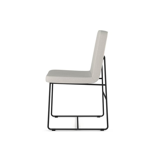 Amisco Industries Winslet Dining Chair Light Grey Polyester / Black Metal