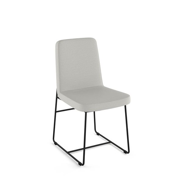 Amisco Industries Winslet Dining Chair Light Grey Polyester / Black Metal