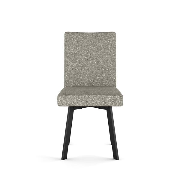 Amisco Industries Elmira Dining Chair Light Beige and Grey Bouclé Polyester / Black Metal