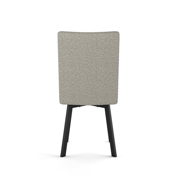 Amisco Industries Elmira Dining Chair Light Beige and Grey Bouclé Polyester / Black Metal