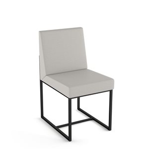 Chaise de salle à manger Derry en polyester gris pâle, métal noir Amisco Industries