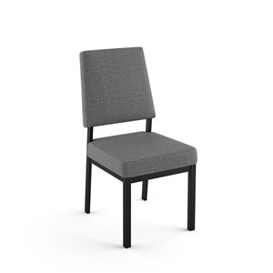 Amisco Industries Avery Dining Chair Grey Woven Fabric / Black Metal