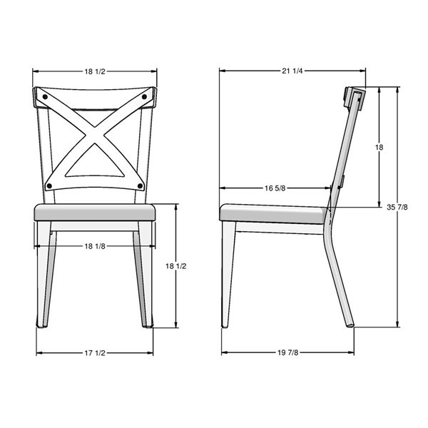 Amisco Industries Snyder Dining Chair Black Faux Leather / Brown Wood / Black Metal