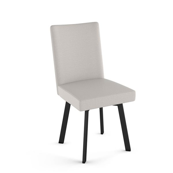 Chaise de salle à manger Elmira en polyester gris pâle, métal noir Amisco Industries