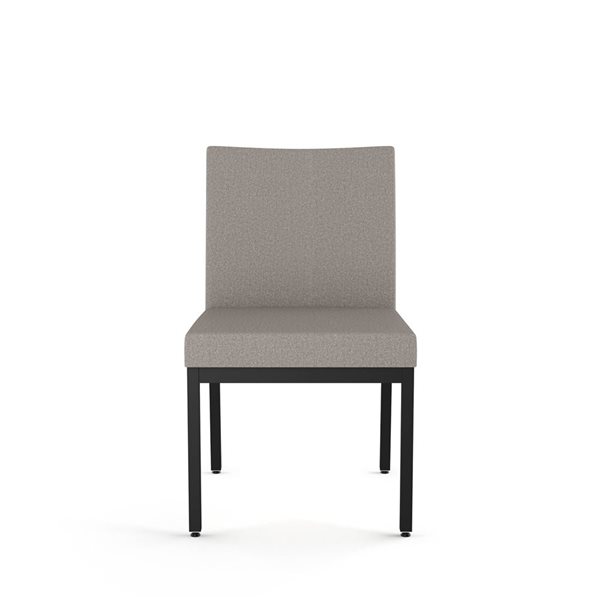 Chaise de salle à manger Perry en polyuréthane gris et beige, métal noir Amisco Industries, ensemble de 2