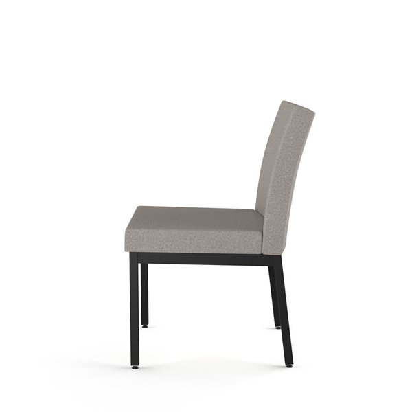 Chaise de salle à manger Perry en polyuréthane gris et beige, métal noir Amisco Industries, ensemble de 2