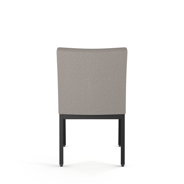 Chaise de salle à manger Perry en polyuréthane gris et beige, métal noir Amisco Industries, ensemble de 2