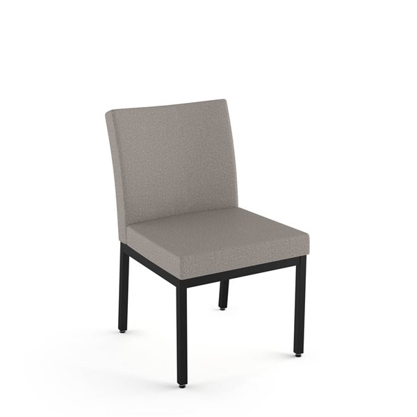 Chaise de salle à manger Perry en polyuréthane gris et beige, métal noir Amisco Industries, ensemble de 2