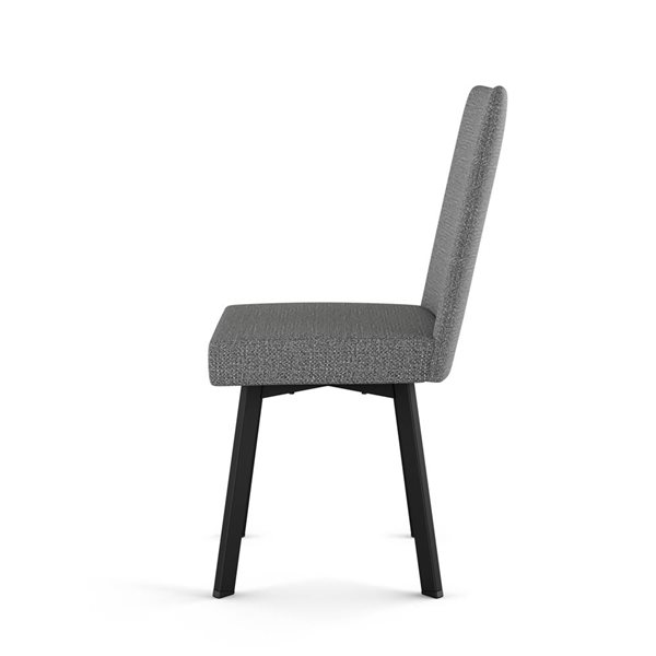 Chaise de salle à manger Elmira en mélange de polyester gris, métal noir Amisco Industries