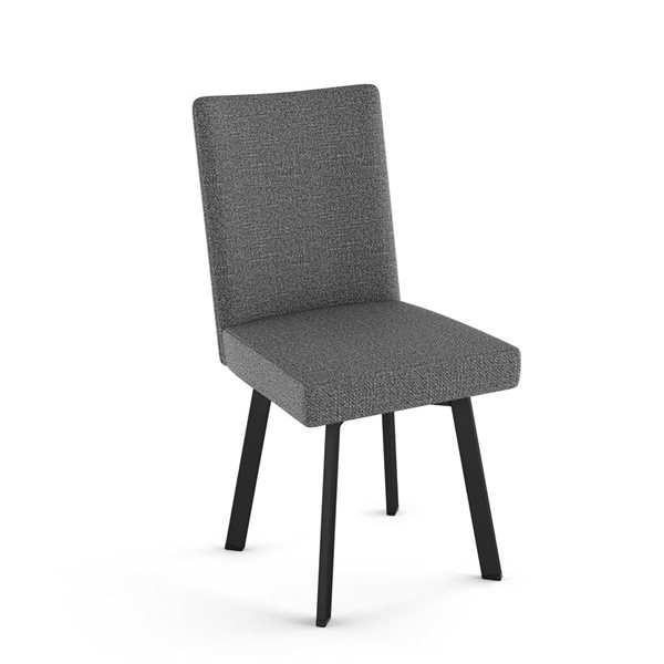 Chaise de salle à manger Elmira en mélange de polyester gris, métal noir Amisco Industries