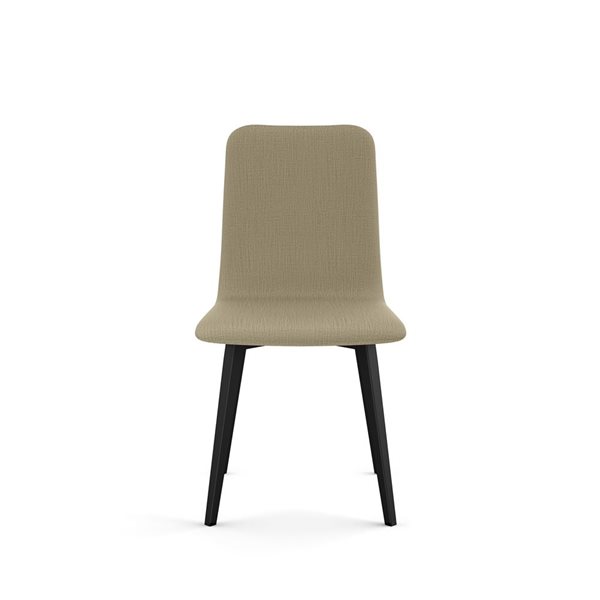 Chaise de salle à manger Watson en tissu beige, métal noir Amisco Industries