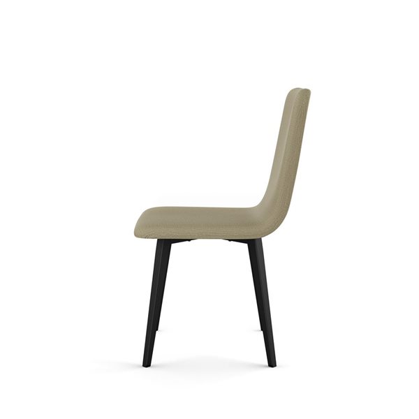 Chaise de salle à manger Watson en tissu beige, métal noir Amisco Industries