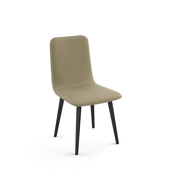 Chaise de salle à manger Watson en tissu beige, métal noir Amisco Industries