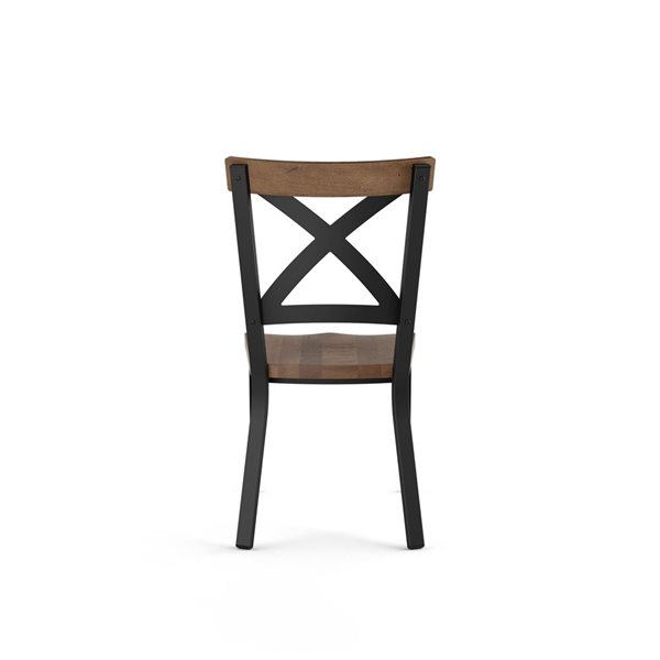 Amisco Industries Jasper Dining Chair Light Brown Distressed Wood / Black Metal