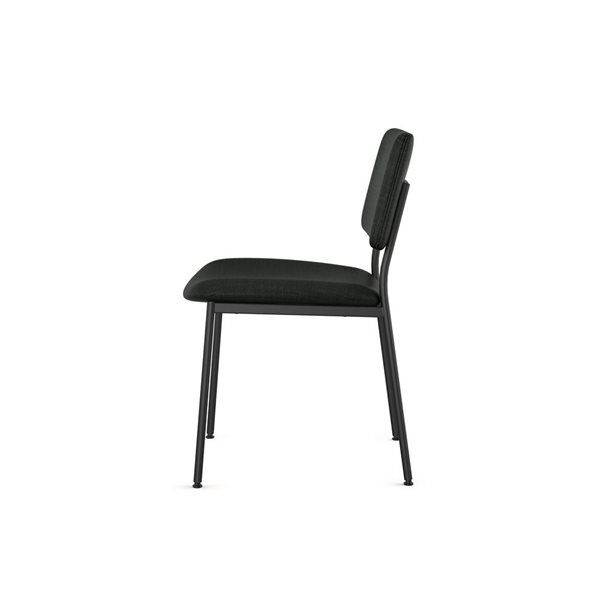 Chaise de salle à manger Sullivan en polyester noir, métal noir Amisco Industries