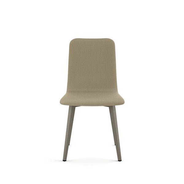 Chaise de salle à manger Watson en tissu beige, métal gris Amisco Industries