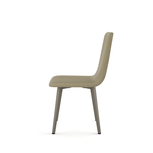 Chaise de salle à manger Watson en tissu beige, métal gris Amisco Industries