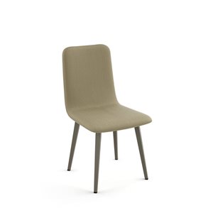 Chaise de salle à manger Watson en tissu beige, métal gris Amisco Industries