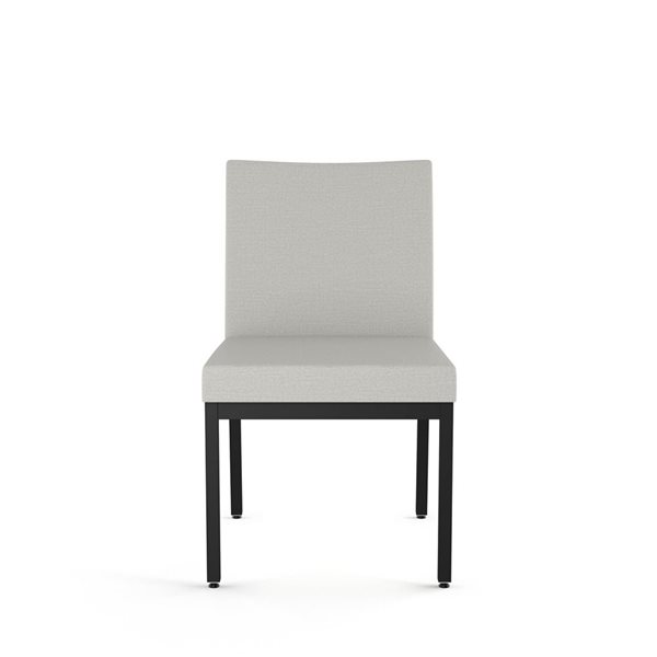 Chaise de salle à manger Perry en polyester gris pâle, métal noir Amisco Industries, ensemble de 2