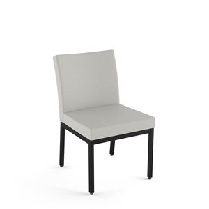 Chaise de salle à manger Perry en polyester gris pâle, métal noir Amisco Industries, ensemble de 2