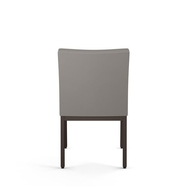 Amisco Industries Perry Dining Chair Taupe Grey Faux Leather / Dark Brown Metal - Set of 2