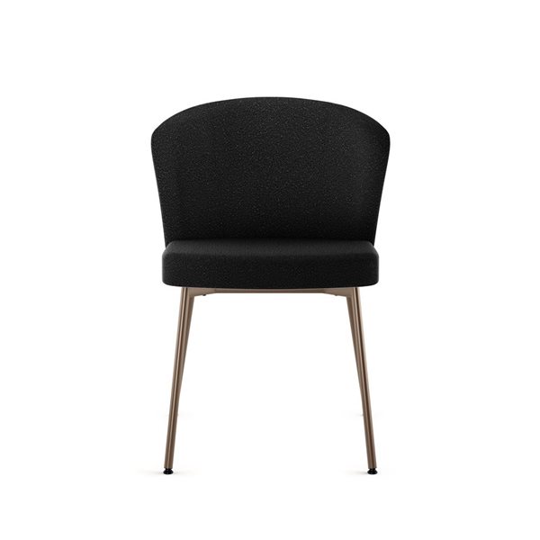 Amisco Industries Camilla Dining Chair Charcoal Grey Bouclé Polyester / Bronze Metal