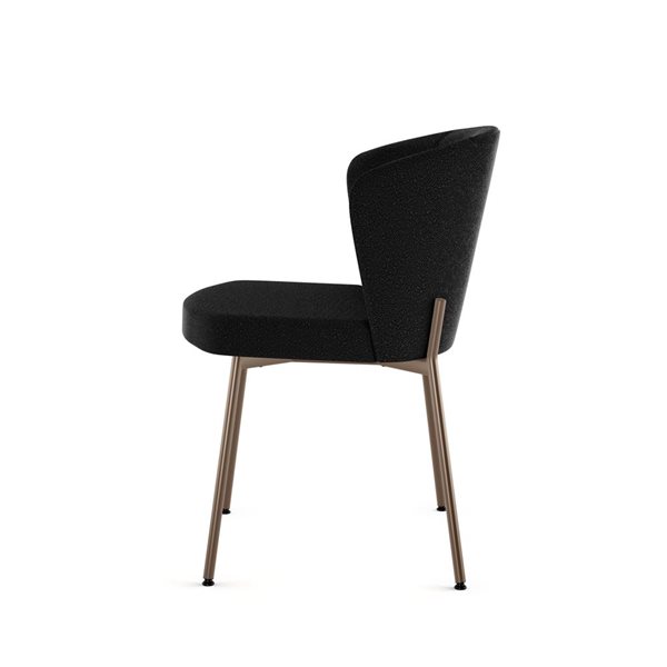 Amisco Industries Camilla Dining Chair Charcoal Grey Bouclé Polyester / Bronze Metal