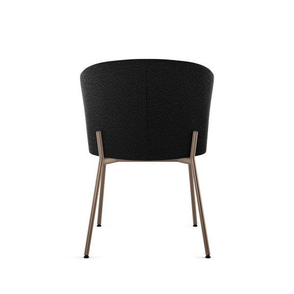 Amisco Industries Camilla Dining Chair Charcoal Grey Bouclé Polyester / Bronze Metal