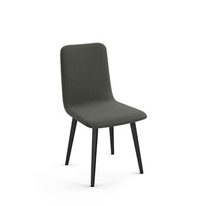 Amisco Industries Watson Dining Chair Charcoal Grey Polyester / Black Metal