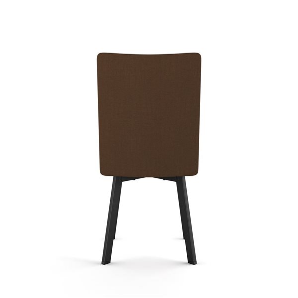 Amisco Industries Elmira Dining Chair Cinnamon Brown Polyester / Black Metal