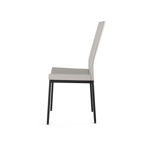 Chaise de salle à manger Torres en polyester gris pâle, métal noir Amisco Industries