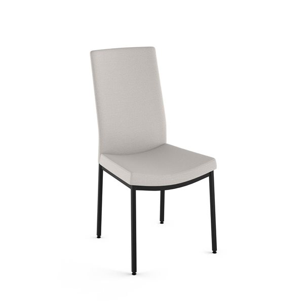 Chaise de salle à manger Torres en polyester gris pâle, métal noir Amisco Industries