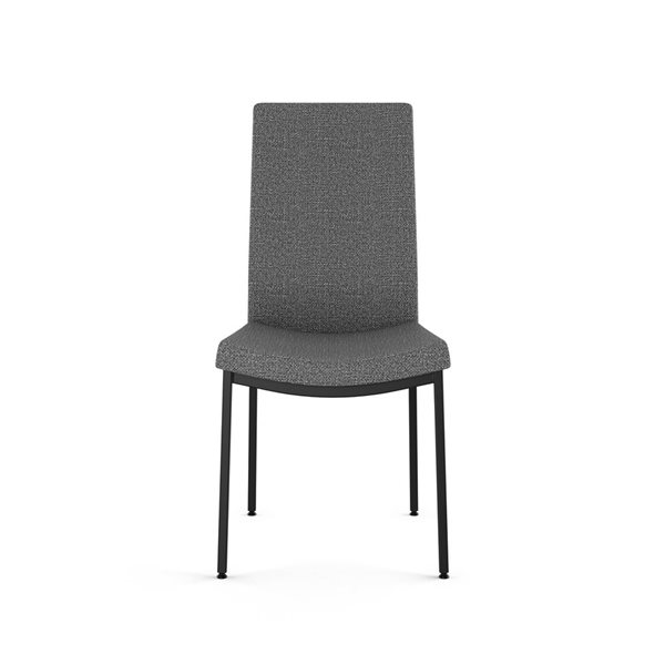 Amisco Industries Torres Dining Chair Grey Woven Fabric / Black Metal