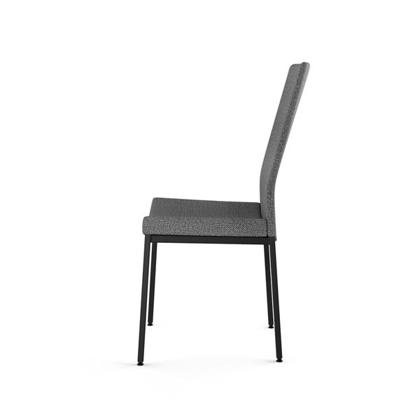 Amisco Industries Torres Dining Chair Grey Woven Fabric / Black Metal