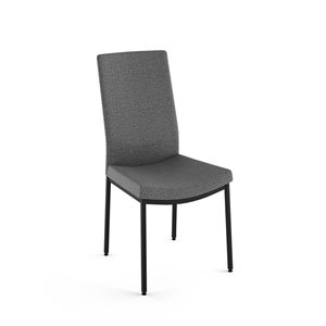 Amisco Industries Torres Dining Chair Grey Woven Fabric / Black Metal