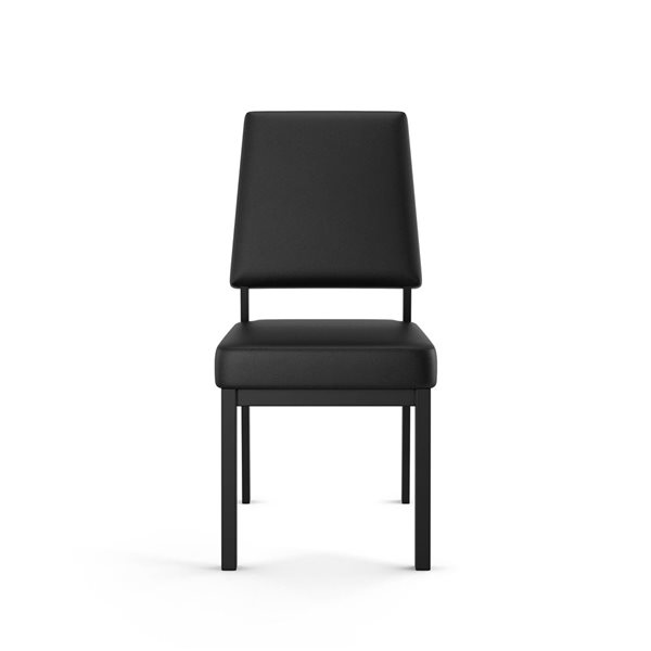 Amisco Industries Avery Dining Chair Black Faux Leather / Black Metal