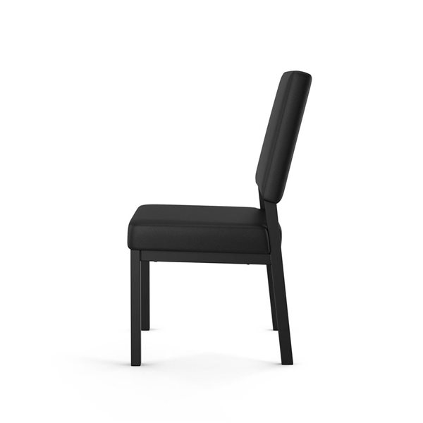 Amisco Industries Avery Dining Chair Black Faux Leather / Black Metal