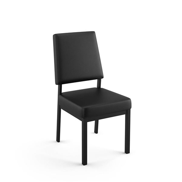 Amisco Industries Avery Dining Chair Black Faux Leather / Black Metal