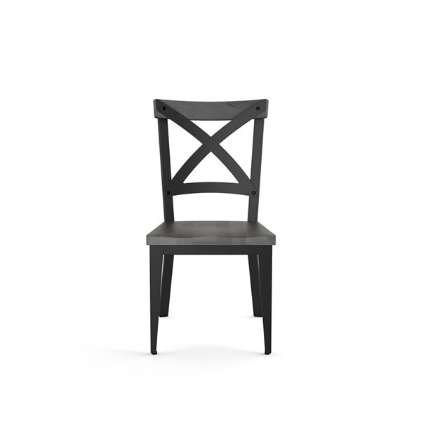 Amisco Industries Jasper Dining Chair Grey Distressed Wood / Black Metal