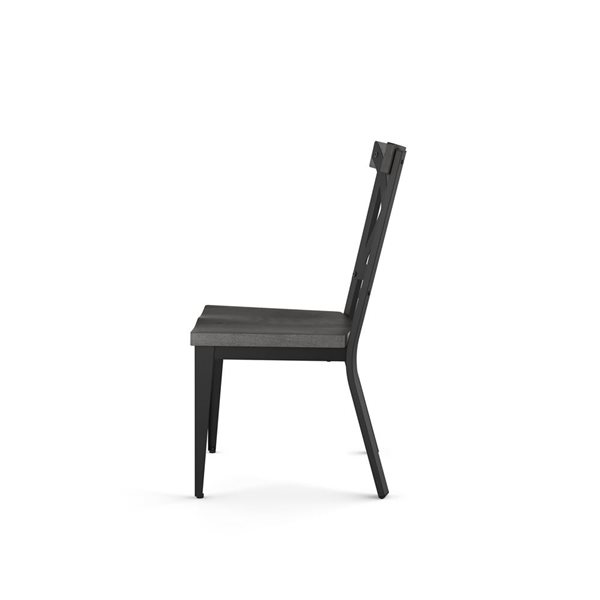 Amisco Industries Jasper Dining Chair Grey Distressed Wood / Black Metal