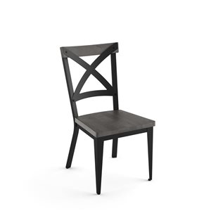 Amisco Industries Jasper Dining Chair Grey Distressed Wood / Black Metal