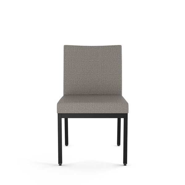 Amisco Industries Perry Dining Chair Silver Grey Polyester / Black Metal - Set of 2