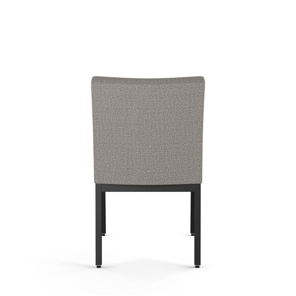 Amisco Industries Perry Dining Chair Silver Grey Polyester / Black Metal - Set of 2