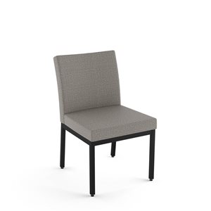 Chaise de salle à manger Perry en mélange de polyester gris argenté, métal noir Amisco Industries, ensemble de 2