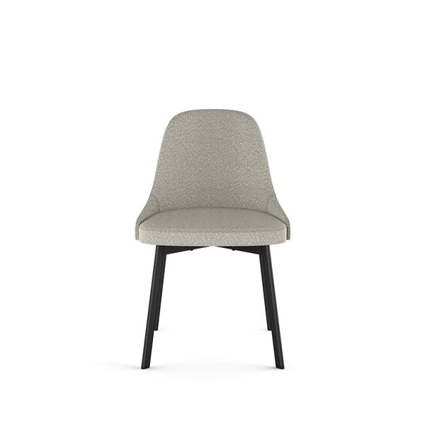 Amisco Industries Harper Dining Chair Light Beige and Grey Bouclé Polyester / Black Metal